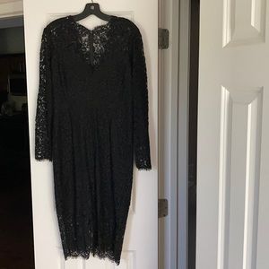 Bardot black, lace cocktail dress!